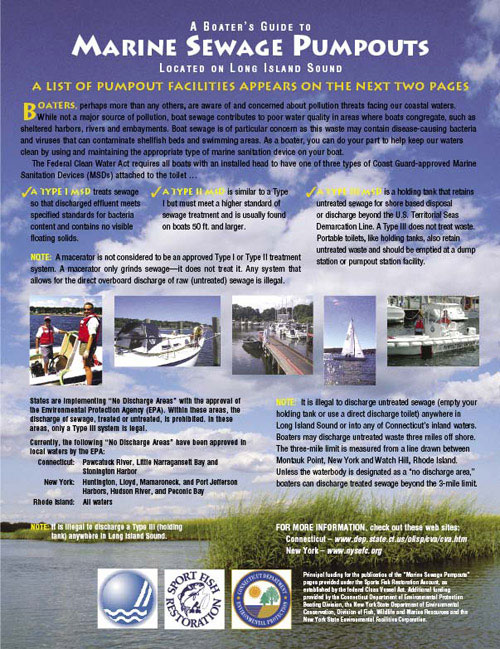 Marine Sewage Pumpouts ad for CT Dept of Environmental Protection